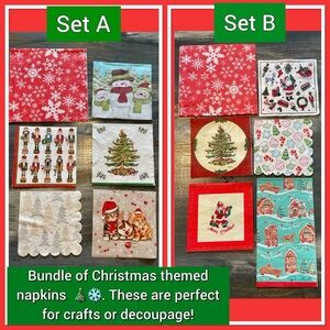 Bundle of Christmas themed napkins! 🎄❄️